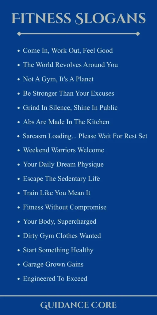 Physical Fitness Slogans