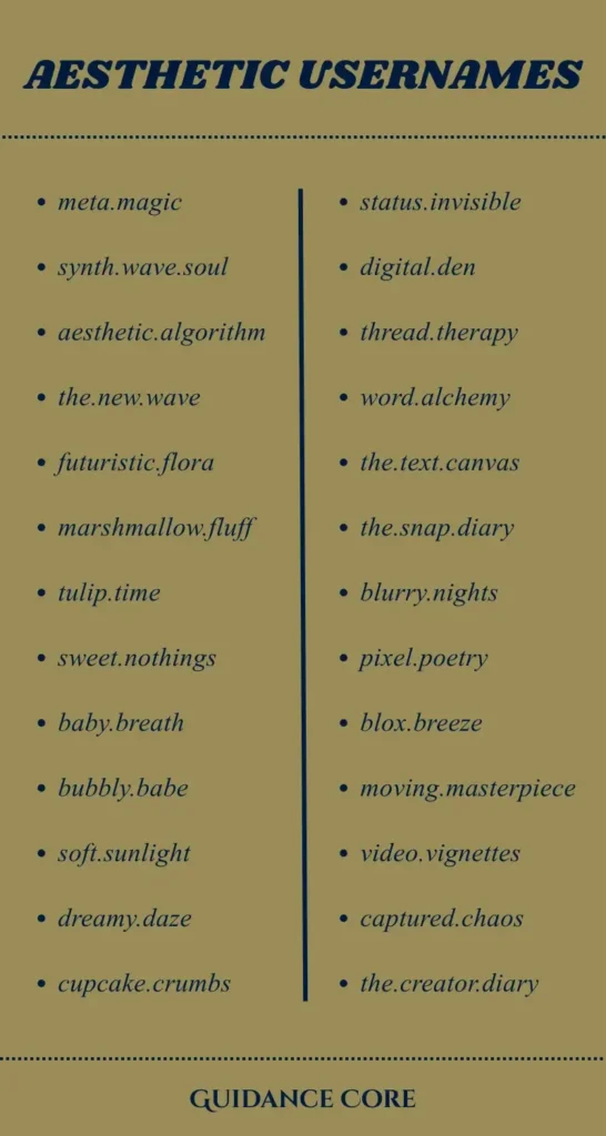 Aesthetic Usernames