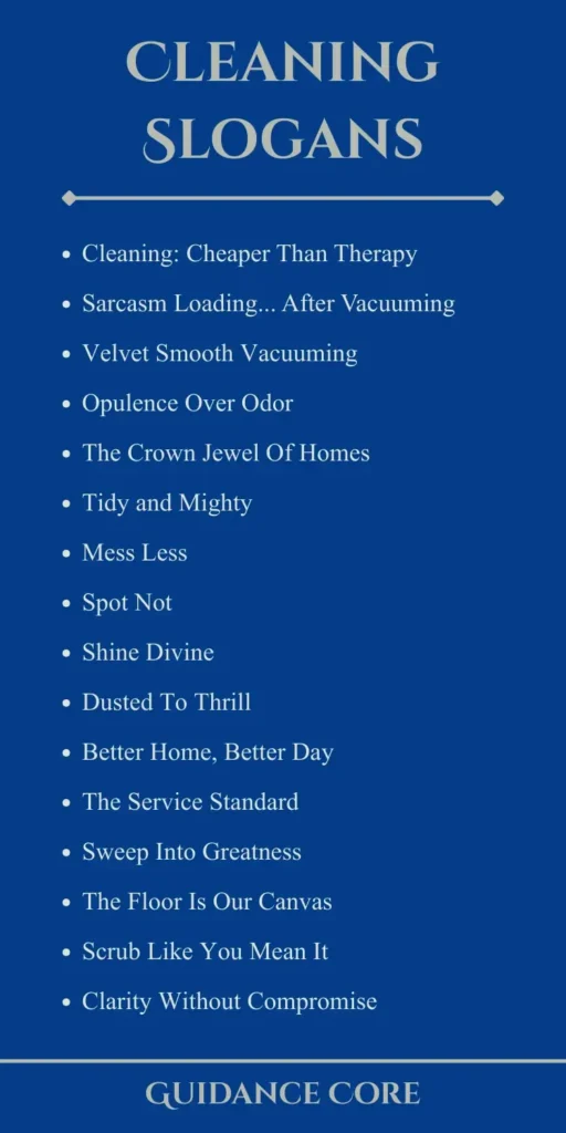 Slogans for Cleaning