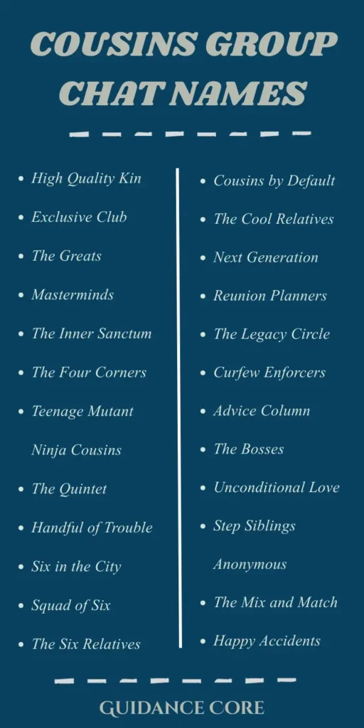 Cousins Group Chat Names