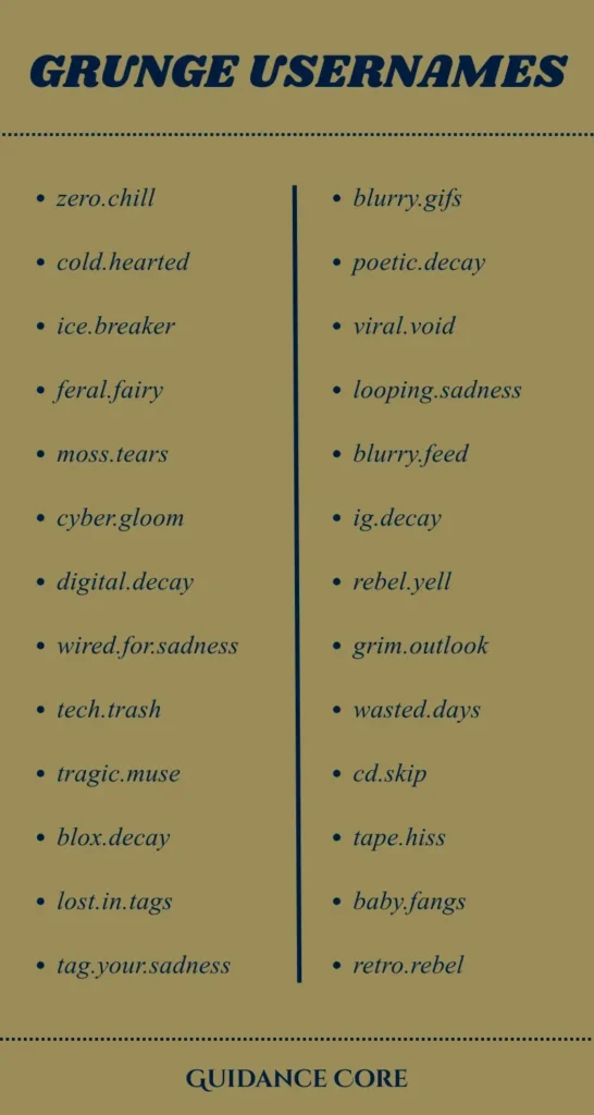 Grunge Usernames