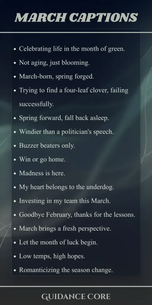 March Captions
