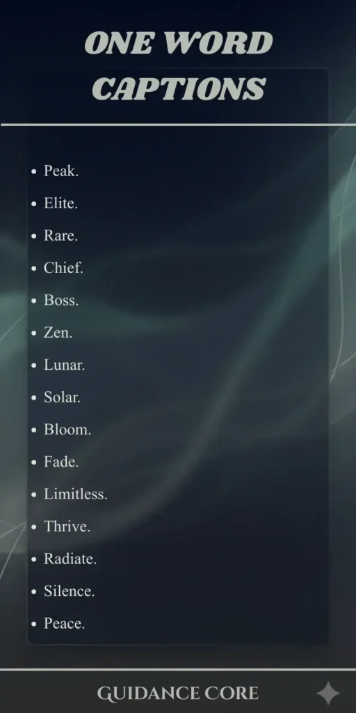 Captions of One Word