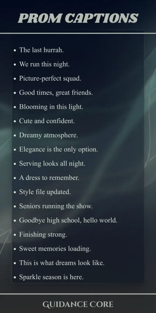 Prom Captions for Instagram