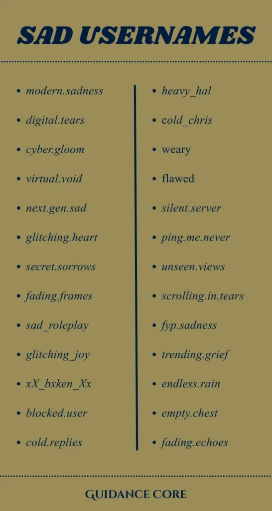 Sad Usernames