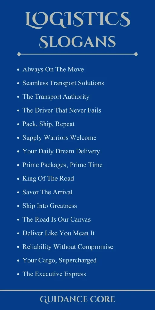 Slogans for Logistics