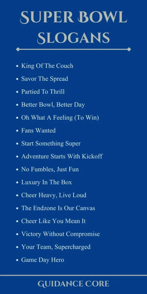 Super Bowl Party Slogans