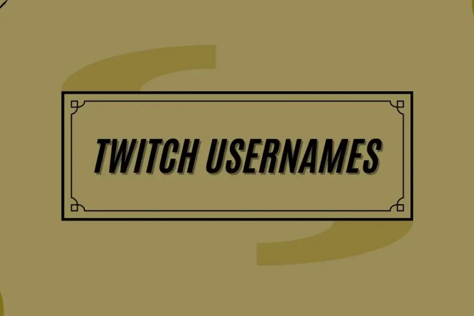 Usernames for Twitch