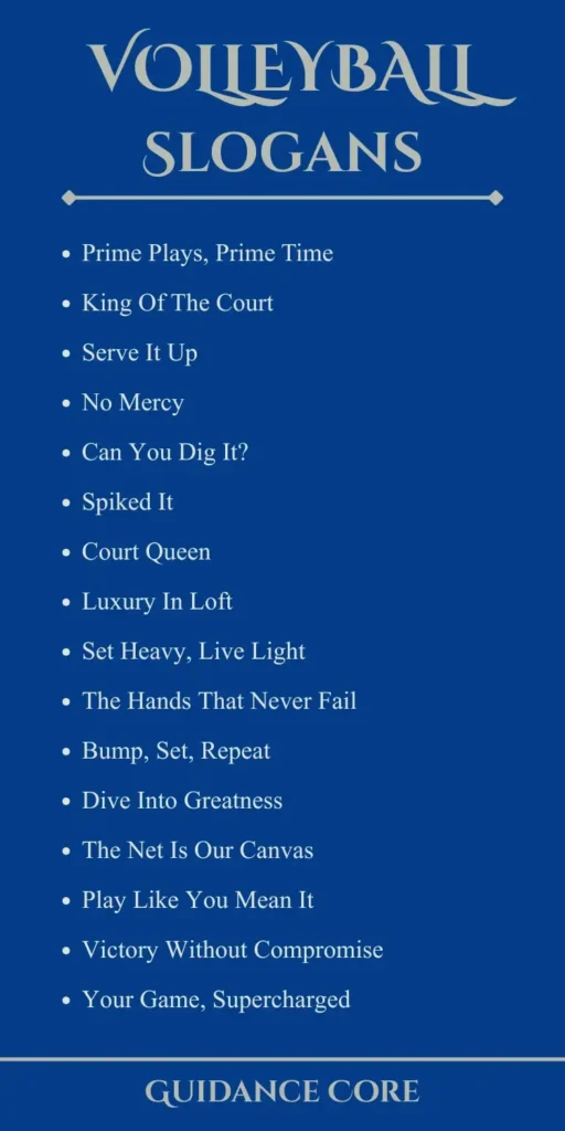 Slogans for Volleyball