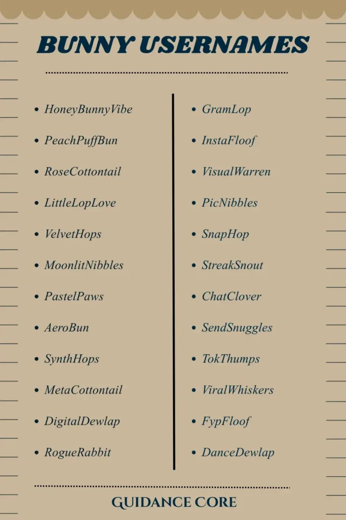 Bunny Usernames