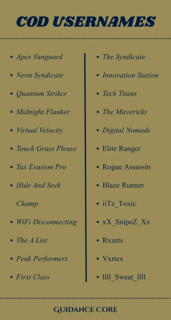 Cod Usernames