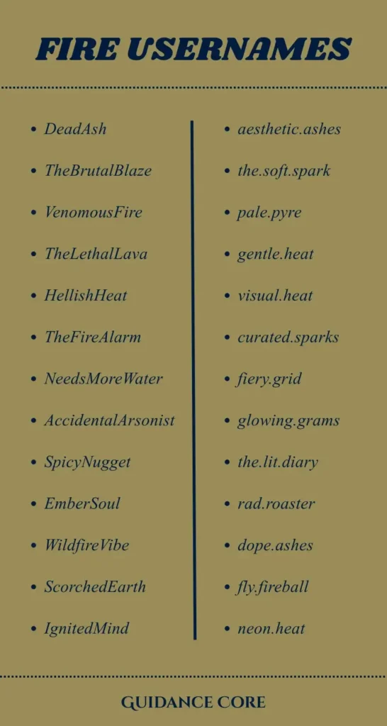 Fire Usernames